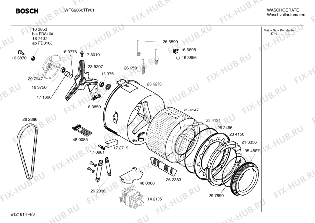 Схема №4 WFG2060TR Harmony 2060 с изображением Инструкция по эксплуатации для стиралки Bosch 00527106