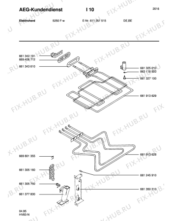 Взрыв-схема плиты (духовки) Aeg 5250F-W - Схема узла Section4