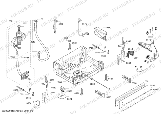 Взрыв-схема посудомоечной машины Neff S21D50N1EU - Схема узла 05