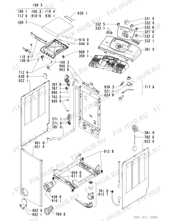Схема №1 AWT 9200 с изображением Декоративная панель для стиральной машины Whirlpool 481245214221
