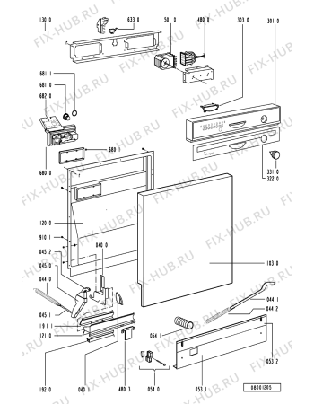 Схема №1 ADP 731/2 WH с изображением Обшивка для посудомоечной машины Whirlpool 481245370507