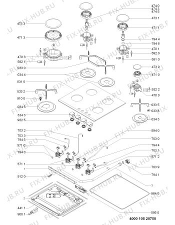 Схема №1 AKT 424/S с изображением Затычка для электропечи Whirlpool 481010492607