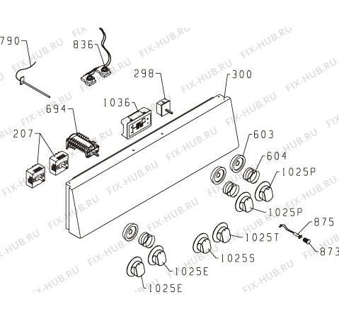 Схема №1 KC67433BW (330928, K24T2-134VE) с изображением Панель для духового шкафа Gorenje 267550