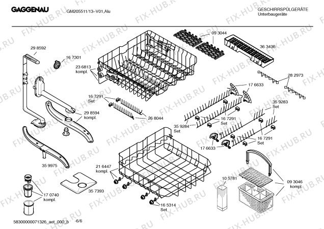 Взрыв-схема посудомоечной машины Gaggenau GM205511 - Схема узла 06