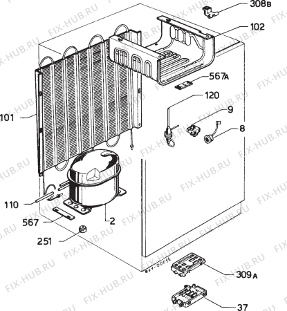 Взрыв-схема холодильника Zanussi ZI161 - Схема узла Refrigerator cooling system