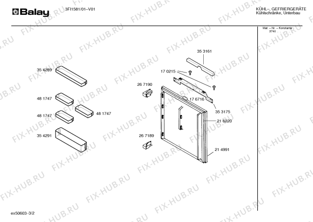 Схема №1 3FI1581 с изображением Инструкция по эксплуатации для холодильной камеры Bosch 00583919