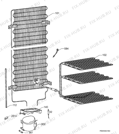 Взрыв-схема холодильника Zanker ZKK39A5S - Схема узла Cooling system 017