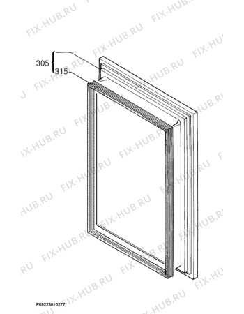 Взрыв-схема холодильника Rex Electrolux CI1300A+ - Схема узла Door 003