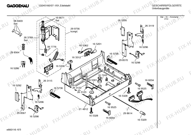 Взрыв-схема посудомоечной машины Gaggenau GI245160 - Схема узла 05