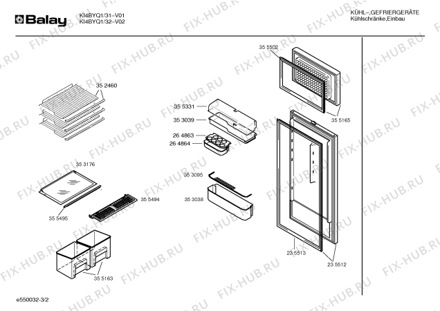 Схема №1 3FI153B с изображением Клапан для холодильной камеры Bosch 00355331