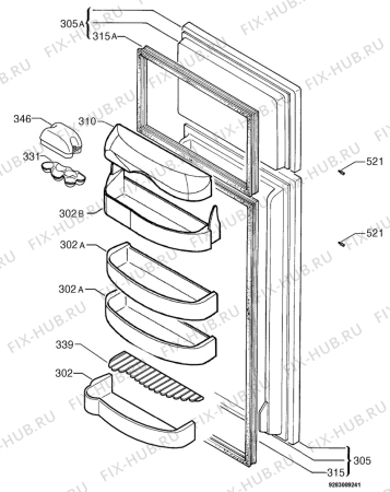 Взрыв-схема холодильника Rex FQA450INX - Схема узла Door 003