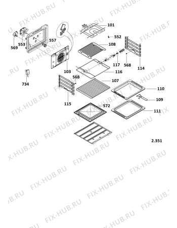 Схема №3 FYGX (F077399) с изображением Руководство для электропечи Indesit C00292696