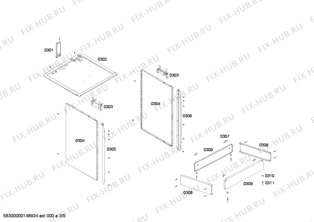Схема №2 FN102P17SC с изображением Декоративная панель для электропечи Bosch 00681743