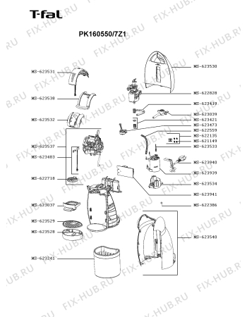 Схема №1 PK160T50/7Z1 с изображением Криостат для кофеварки (кофемашины) Seb MS-623939