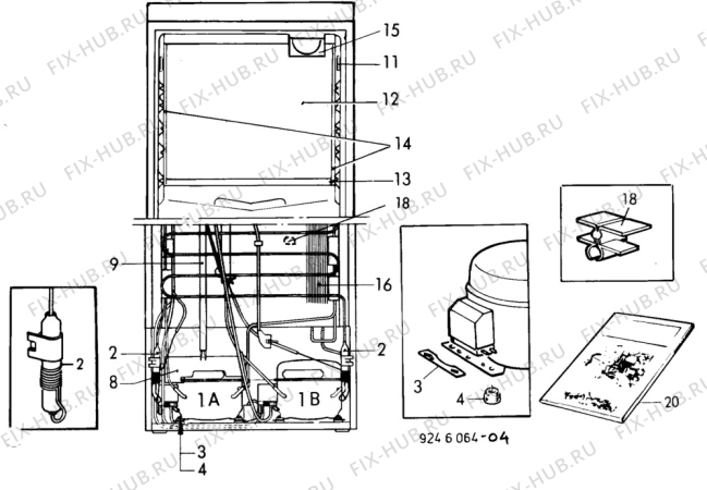 Взрыв-схема холодильника Privileg P3968 - Схема узла C10 Cold, users manual