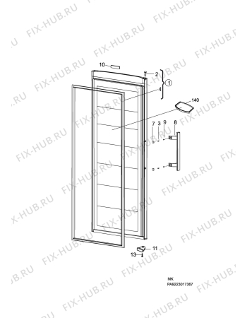 Взрыв-схема холодильника Electrolux EUF2949GOX - Схема узла C10 Door