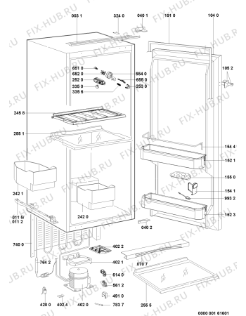 Схема №1 ART 484/A/4 с изображением Поверхность для холодильной камеры Whirlpool 480131100753