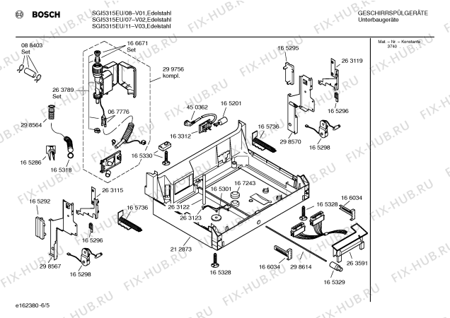 Взрыв-схема посудомоечной машины Bosch SGI5315EU - Схема узла 05