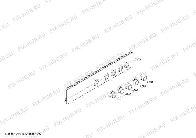 Схема №5 3CGX462B с изображением Панель управления для плиты (духовки) Bosch 00447245