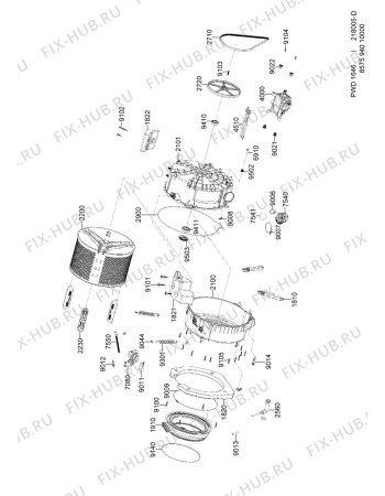 Взрыв-схема стиральной машины Privileg PWD 1646 - Схема узла
