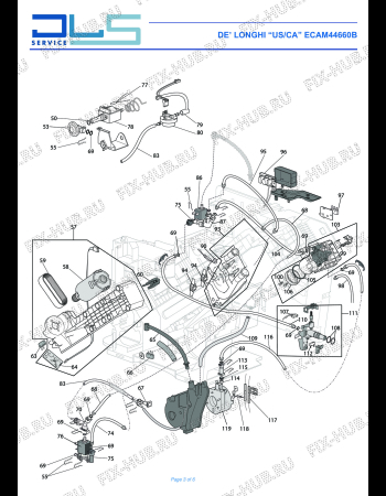 Схема №1 ELETTA CAPPUCCINO  ECAM44660B с изображением Провод для электрокофеварки DELONGHI 5032100900