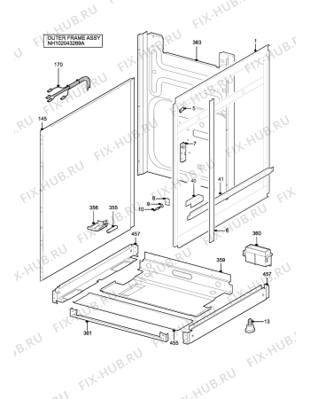 Взрыв-схема плиты (духовки) Parkinson Cowan CAL305BL - Схема узла H10 Outer Frame