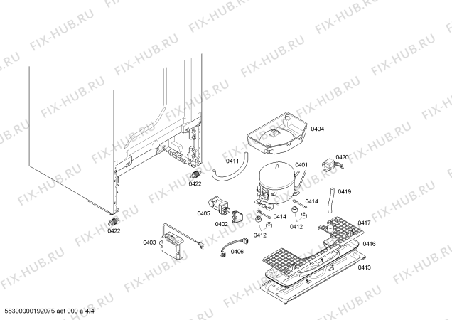 Схема №3 KGN39XL41 с изображением Корпус для холодильника Bosch 00638302