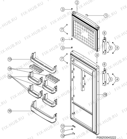 Взрыв-схема холодильника Zanussi ZRT334W - Схема узла Section 2