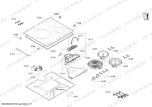 Схема №1 3EB765XQ с изображением Стеклокерамика для плиты (духовки) Bosch 00775309