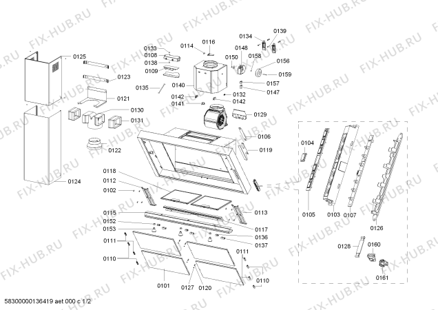 Схема №2 DWK096750 с изображением Уголок для вентиляции Bosch 00644148