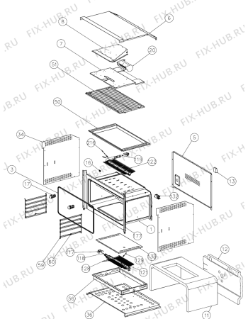 Схема №1 KBOW3300HX (399192, E90SM) с изображением Изоляция для плиты (духовки) Gorenje 407453