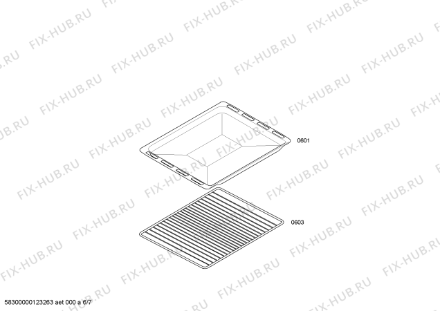 Взрыв-схема плиты (духовки) Bosch HLN423020R - Схема узла 06