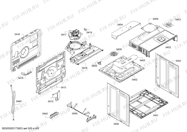 Взрыв-схема плиты (духовки) Bosch HBA63R250S Bosch - Схема узла 04