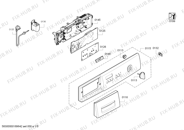 Схема №2 WAE28269FG с изображением Панель управления для стиральной машины Bosch 11017282
