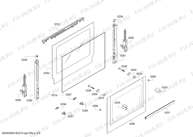 Схема №2 HBA22B250E H.BO.NP.L2D.IN.GLASS.B2/.X.E0_TIF/ с изображением Часы для духового шкафа Bosch 00656628