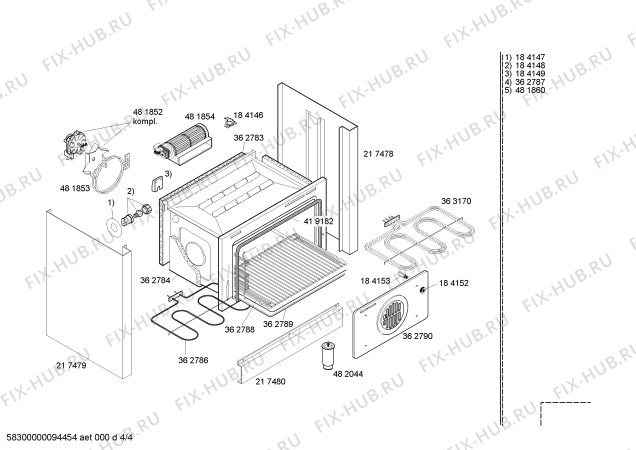 Схема №1 HM19550NL с изображением Планка для плиты (духовки) Siemens 00363087