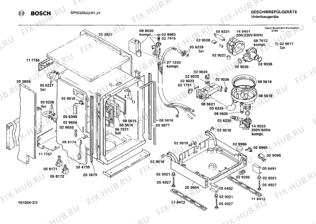Взрыв-схема посудомоечной машины Bosch SPI5320JJ - Схема узла 02