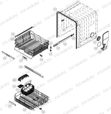 Взрыв-схема посудомоечной машины Gorenje GDV641X (320336, DW70.3) - Схема узла 02