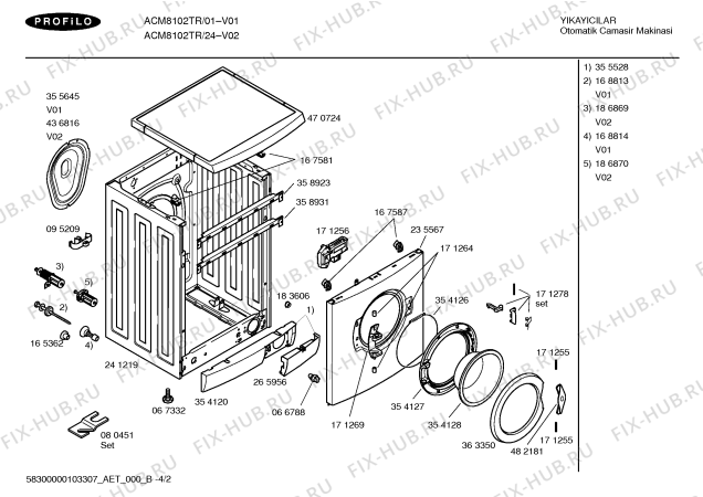 Схема №2 ACM8102TR PROFILO ACM8102 с изображением Панель управления для стиралки Bosch 00434108