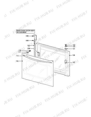 Взрыв-схема плиты (духовки) Parkinson Cowan SIG514BKL - Схема узла H10 Main Oven Door (large)