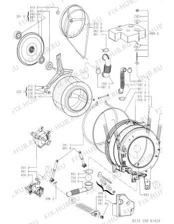 Схема №2 AWM 5080/4 с изображением Емкость для стиралки Whirlpool 481241818545