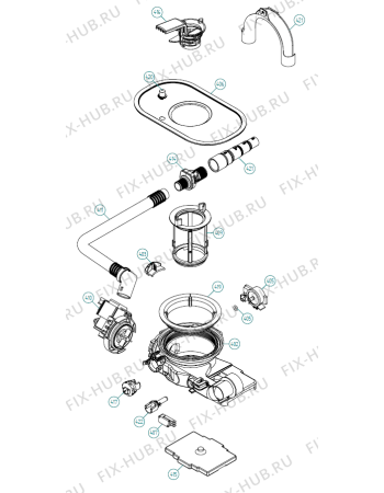 Взрыв-схема посудомоечной машины Asko D5142 XL NO   -Black Bi (337807, DW70.5) - Схема узла 04