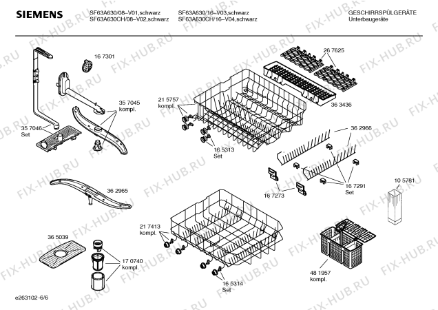 Схема №3 SF63A631 с изображением Инструкция по эксплуатации для посудомойки Siemens 00583463