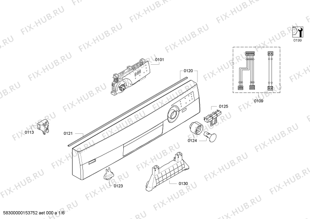 Схема №4 BM6284 с изображением Передняя панель для посудомойки Bosch 00702401