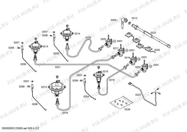 Взрыв-схема плиты (духовки) Bosch NGT635TNE - Схема узла 02