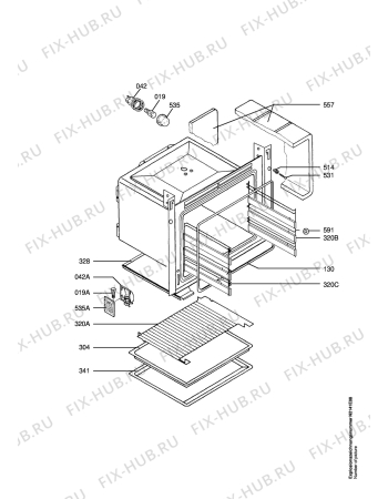 Взрыв-схема плиты (духовки) Aeg B6300-1-W IL - Схема узла Oven