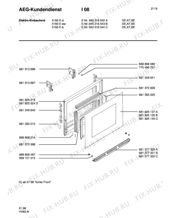 Взрыв-схема плиты (духовки) Aeg 5160E-W - Схема узла Section2