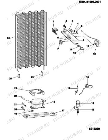 Взрыв-схема холодильника Indesit IND290GSX (F007417) - Схема узла