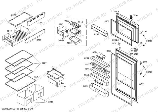 Схема №4 3FFP3760 с изображением Дверь для холодильной камеры Bosch 00246480