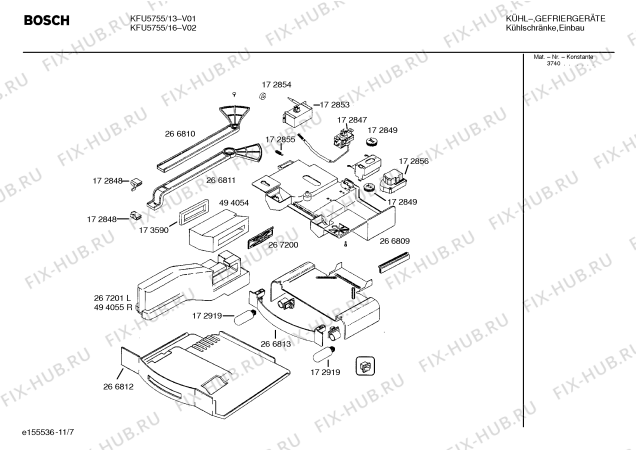 Схема №7 KFU5755 с изображением Панель для холодильной камеры Bosch 00439840